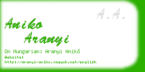 aniko aranyi business card